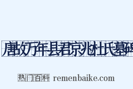 唐故万年县君京兆杜氏墓碑是什么意思的图片